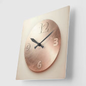 round rose gold plate スクエア壁時計 (傾斜)