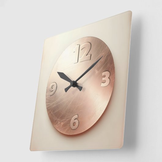 round rose gold plate スクエア壁時計 (傾斜)