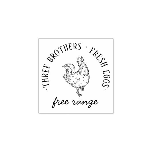 Round Rustic Custom Farm Name | Information Egg  ラバースタンプ (インプリント)