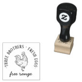 Round Rustic Custom Farm Name | Information Egg  ラバースタンプ (押印)