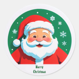 Round Santa Christmas Emblem For Holiday Decor ラウンドシール