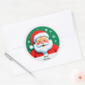 Round Santa Christmas Emblem For Holiday Decor ラウンドシール (封筒)