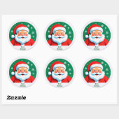Round Santa Christmas Emblem For Holiday Decor ラウンドシール (シート)