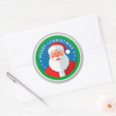 Round Santa Christmas Emblem For Holiday Decor ラウンドシール (封筒)