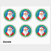 Round Santa Christmas Emblem For Holiday Decor ラウンドシール (シート)