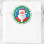 Round Santa Christmas Emblem For Holiday Decor ラウンドシール (バッグ)