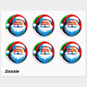Round Santa Christmas Emblem For Holiday Decor ラウンドシール (シート)