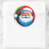 Round Santa Christmas Emblem For Holiday Decor ラウンドシール (バッグ)