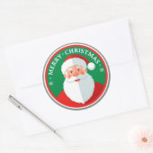 Round Santa Christmas Emblem For Holiday Decor ラウンドシール (封筒)
