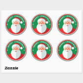 Round Santa Christmas Emblem For Holiday Decor ラウンドシール (シート)