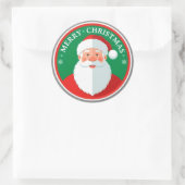 Round Santa Christmas Emblem For Holiday Decor ラウンドシール (バッグ)