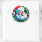 Round Santa Christmas Emblem For Holiday Decor ラウンドシール (バッグ)