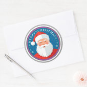 Round Santa Christmas Emblem For Holiday Decor ラウンドシール (封筒)