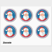 Round Santa Christmas Emblem For Holiday Decor ラウンドシール (シート)