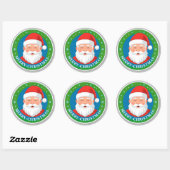 Round Santa Christmas Emblem For Holiday Decor ラウンドシール (シート)