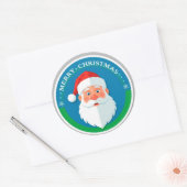 Round Santa Christmas Emblem For Holiday Decor ラウンドシール (封筒)