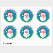 Round Santa Christmas Emblem For Holiday Decor ラウンドシール (シート)