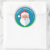 Round Santa Christmas Emblem For Holiday Decor ラウンドシール (バッグ)