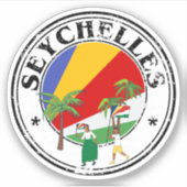 Round Seychelles Flag Seal Sticker-Perfect Laptop  シール (正面)