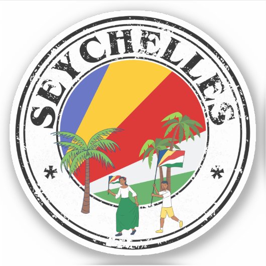 Round Seychelles Flag Seal Sticker-Perfect Laptop  シール (正面)