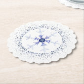 Round snowflake ペーパーコースター (アングル)
