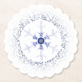 Round snowflake ペーパーコースター
