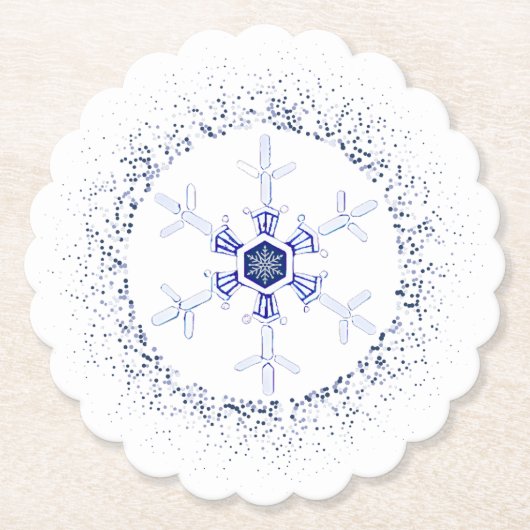 Round snowflake ペーパーコースター (正面)