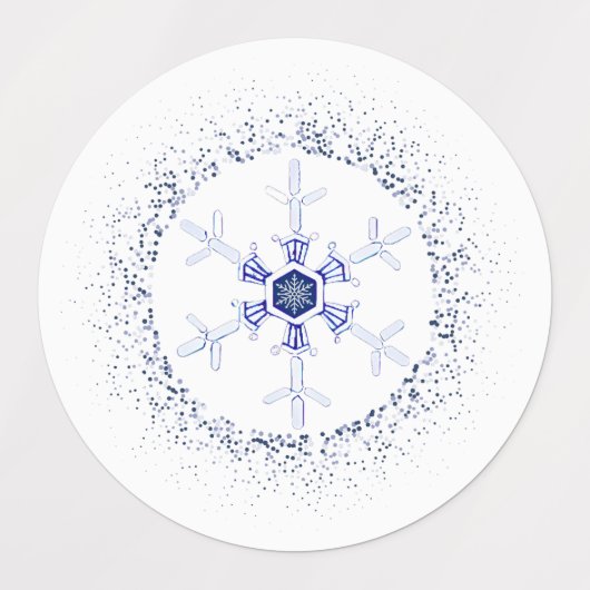 Round snowflake ラベル (デザイン1)