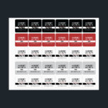 Round Square Washable Clothing ID Red, Black, Gray ラベル<br><div class="desc">Red,  Black,  White,  and Gray washable clothing sticker with JBHS VMA logo. Customize name and phone number.</div>