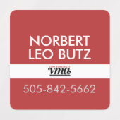 Round Square Washable Clothing ID Red, Black, Gray ラベル (デザイン2)