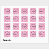 Round Sticker Custom PINK Commercial Logo Mark スクエアシール (シート)
