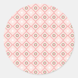 Round sticker design featuring pink and white  ラウンドシール