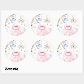 round sticker first birthday party butterfly garde ラウンドシール (シート)
