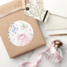 round sticker first birthday party butterfly garde ラウンドシール