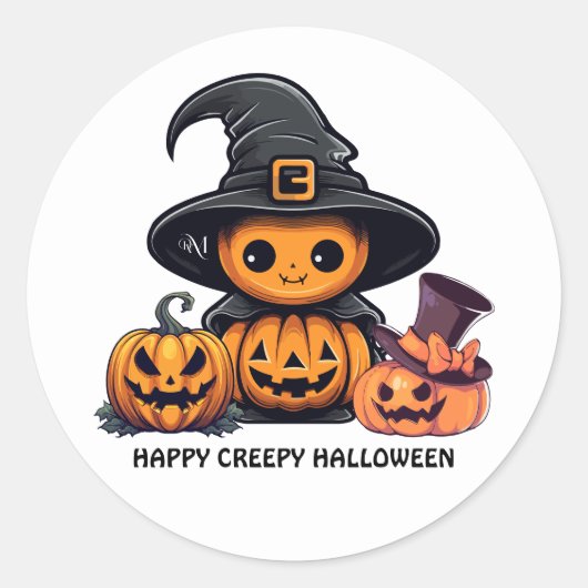 Round Sticker : HALLOWEEN Creepy ラウンドシール (正面)