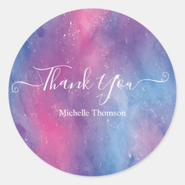 Round Sticker Thanks nice elegant typography ラウンドシール