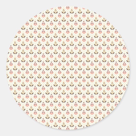 Round stickers featuring a pattern of pastel  ラウンドシール (正面)