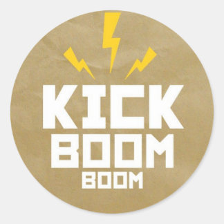 Round Stickers Kick Boom Boom ラウンドシール