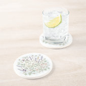 Round Stone Coaster – Botanical Watercolor  コースター (側面)