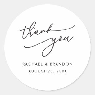 Round Thank Youステッカー結婚式の引き出物ラベルセット ラウンドシール