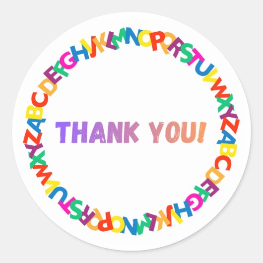 Round Thank You Sticker ラウンドシール (正面)