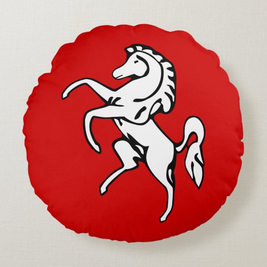 Round Throw Pillow with flag of Kent County ラウンドクッション (正面)