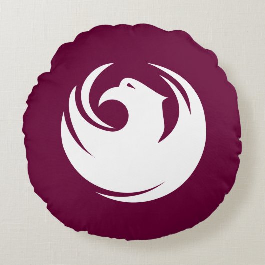Round Throw Pillow with flag of Phoenix City ラウンドクッション (正面)