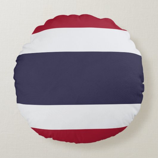 Round Throw Pillow with flag of Thailand ラウンドクッション (正面)