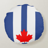 Round Throw Pillow with flag of Toronto, Canada ラウンドクッション (裏面)
