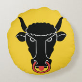 Round Throw Pillow with flag of Uri, Switzerland ラウンドクッション (裏面)