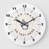 Round Wall Clock 10.75インチ – カスタム文字(イメージを追加) ラージ壁時計 (正面)
