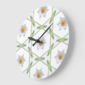 Round Wall Clock - Geometric Daisy Design ラージ壁時計 (傾斜)