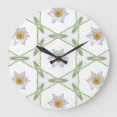 Round Wall Clock - Geometric Daisy Design ラージ壁時計 (正面)