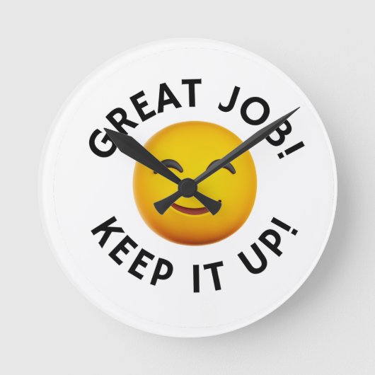 Round wall clock with emoji ラウンド壁時計 (正面)